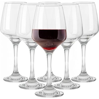 Glasmark KROSNO 1992 Röda och vita vinglas set med 6 stycken diskmaskinssäker transparent 6 x 300 ml Glasmark KROSNO 1992 Röda och vita vinglas set med 6 stycken diskmaskinssäker transparent 6 x 300 ml