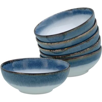 Creatable , 21692 Cascade Bowls Blau Series 700 ml, 6-teiliges geschirrset, smoothie skål set aus steinzeug Creatable , 21692 Cascade Bowls Blau Series 700 ml, 6-teiliges geschirrset, smoothie skål set aus steinzeug