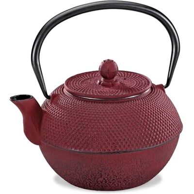 Küchenprofi TEA, tekanna YASMIN röd emaljerat gjutjärn innehåll 800 ml – för 6 koppar integrerat rostfritt stål filter asiatisk gjutjärnstekanna tekanna med sil Küchenprofi TEA, tekanna YASMIN röd emaljerat gjutjärn innehåll 800 ml – för 6 koppar integrerat rostfritt stål filter asiatisk gjutjärnstekanna tekanna med sil