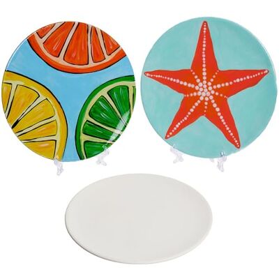 Baker Ross WA144 Designa dina egna keramiska tallrikar – 2-pack, keramiska tallrikar för målning och dekoration Baker Ross WA144 Designa dina egna keramiska tallrikar – 2-pack, keramiska tallrikar för målning och dekoration