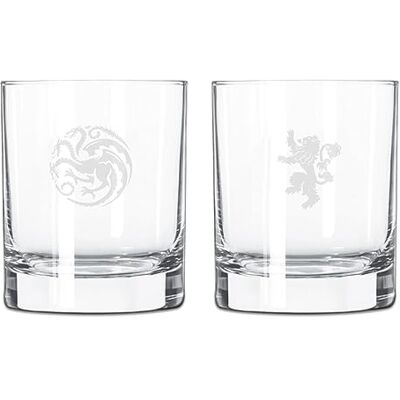 Joytoy Game of Thrones set med 2 whiskyglas med gravyr i presentförpackning Joytoy Game of Thrones set med 2 whiskyglas med gravyr i presentförpackning