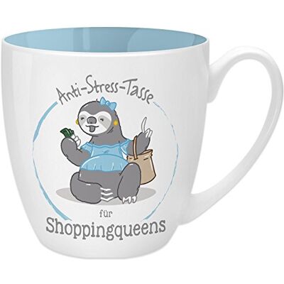 GRUSS & CO Anti-stress kopp motiv "Shoppingqueen" Kopp med ordspråk, 45 cl, nytt benporslin rolig present 45521 GRUSS & CO Anti-stress kopp motiv "Shoppingqueen" Kopp med ordspråk, 45 cl, nytt benporslin rolig present 45521