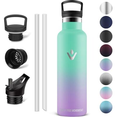 Vikaster Vattenflaska, termosflaska 750 ml, BPA-fri drickflaska, termosflaska med sugrör, drickflaska för skola, sport, cykel, camping, fitness, utomhus Vikaster Vattenflaska, termosflaska 750 ml, BPA-fri drickflaska, termosflaska med sugrör, drickflaska för skola, sport, cykel, camping, fitness, utomhus