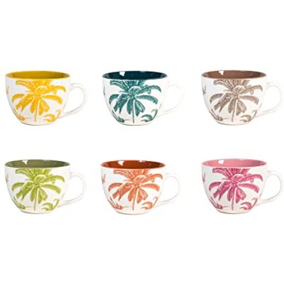 H&H set med 6 tazze colazione indian summer assortite cc 485 H&H set med 6 tazze colazione indian summer assortite cc 485