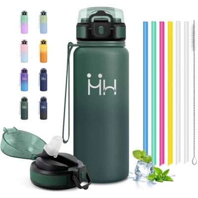 JAPORIA Botella Térmica 750 ml, återanvändbar termisk flaska, vattenflaskor med sugrör, läckagesäker, perfekt för träning, picknick, flod, promenader JAPORIA Botella Térmica 750 ml, återanvändbar termisk flaska, vattenflaskor med sugrör, läckagesäker, perfekt för träning, picknick, flod, promenader