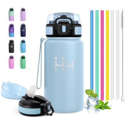 JAPORIA Botella Térmica, 500 ml, återanvändbar termisk flaska med dubbelvägg, läckagesäker vattenflaska med sugrör, perfekt för kontor, sport, cykling, arbete JAPORIA Botella Térmica, 500 ml, återanvändbar termisk flaska med dubbelvägg, läckagesäker vattenflaska med sugrör, perfekt för kontor, sport, cykling, arbete