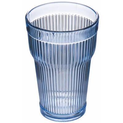 Tivoli Set 6 glas 400 ml akrylglas bearbetad yta med vertikala ränder blå mode hav Tivoli Set 6 glas 400 ml akrylglas bearbetad yta med vertikala ränder blå mode hav