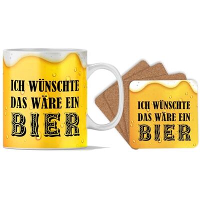 Jungle Mug Ölkopp med underlägg Jag önskar det vore en öl Fars dag-presenter till pappa, herrgåva, ölpresenter till män, fars dag, vänner och kollegor, festgåva Jungle Mug Ölkopp med underlägg Jag önskar det vore en öl Fars dag-presenter till pappa, herrgåva, ölpresenter till män, fars dag, vänner och kollegor, festgåva