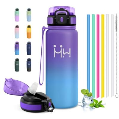 JAPORIA Botella Térmica 750 ml, termisk flaska med sugrör, återanvändbar vattenflaskor med dubbla väggar, läckagesäker, lämplig för gym, simning, dans, vandring JAPORIA Botella Térmica 750 ml, termisk flaska med sugrör, återanvändbar vattenflaskor med dubbla väggar, läckagesäker, lämplig för gym, simning, dans, vandring