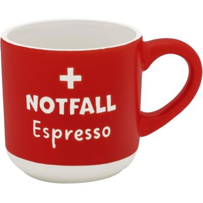 GRUSS & CO Espressokopp med gravering nödfall Minikopp av stengods, 10 cl, muggar med presentbanderoll Present till vänner, födelsedag 74652 GRUSS & CO Espressokopp med gravering nödfall Minikopp av stengods, 10 cl, muggar med presentbanderoll Present till vänner, födelsedag 74652
