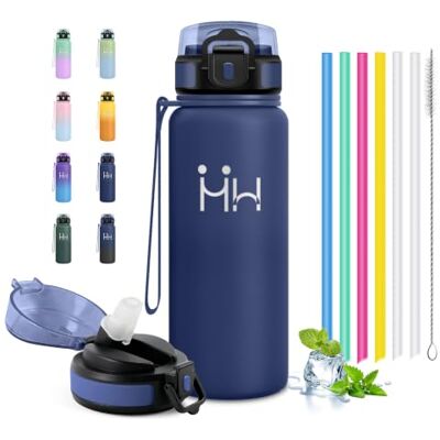 JAPORIA Botella Térmica 750 ml, termisk flaska med sugrör, läckagesäker, återanvändbar vattenflaska, perfekt för vuxna, gym, kontor JAPORIA Botella Térmica 750 ml, termisk flaska med sugrör, läckagesäker, återanvändbar vattenflaska, perfekt för vuxna, gym, kontor