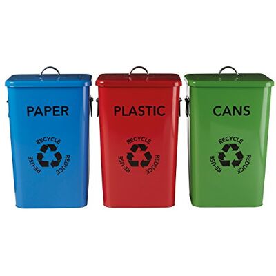 Premier Husgeråd Plast, papper och burkar Återvinn Logotyplådor Flerfärgad, Set med 3 Premier Husgeråd Plast, papper och burkar Återvinn Logotyplådor Flerfärgad, Set med 3