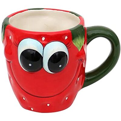 Dekohelden24 Kaffemugg i keramik – kopp som jordgubbe storlek H: 9 x 12 cm 22277-D röd Dekohelden24 Kaffemugg i keramik – kopp som jordgubbe storlek H: 9 x 12 cm 22277-D röd