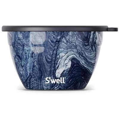 S'well salladsskål, Azurite Marble, 1,9 liter lunchlåda med tillbehör och löstagbar bricka läckagesäker och diskmaskinssäker S'well salladsskål, Azurite Marble, 1,9 liter lunchlåda med tillbehör och löstagbar bricka läckagesäker och diskmaskinssäker