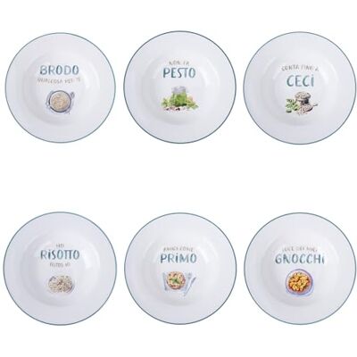 Tivoli Set 6 sopptallrik 22,6 cm ny benporslin porslin, de förvrängda Tivoli Set 6 sopptallrik 22,6 cm ny benporslin porslin, de förvrängda