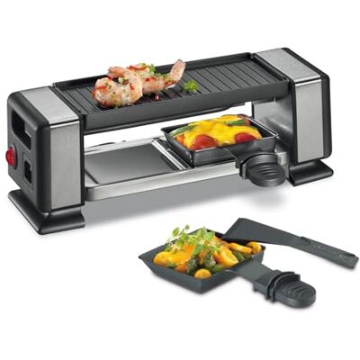 Küchenprofi Köksprofi Raclette VISTA2 PLUS, raclette-2 personer, utbyggbar upp till 3 enheter, rostfritt stål, non-stick-belagd grillplatta, 2 raclettepannor och spatel, raclette för 2 personer Küchenprofi Köksprofi Raclette VISTA2 PLUS, raclette-2 personer, utbyggbar upp till 3 enheter, rostfritt stål, non-stick-belagd grillplatta, 2 raclettepannor och spatel, raclette för 2 personer