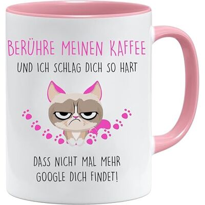 Jungle Mug Kopp med slogan Rör mitt kaffe och jag slår dig så hårt Mugg för arbetet kopp arbete kopp arbetskollegin kopp arbete rolig (rosa) Jungle Mug Kopp med slogan Rör mitt kaffe och jag slår dig så hårt Mugg för arbetet kopp arbete kopp arbetskollegin kopp arbete rolig (rosa)