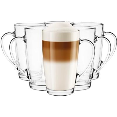 Glasmark KROSNO 1992 Glasmark Krosno latte macchiato-glas cappuccino set med 6 teglas – med handtag dessertglas vattenglas kaffeglas glödvinsglas iskaffe glöggvinsmuggar groggglas 6 x 400 ml Glasmark KROSNO 1992 Glasmark Krosno latte macchiato-glas cappuccino set med 6 teglas – med handtag dessertglas vattenglas kaffeglas glödvinsglas iskaffe glöggvinsmuggar groggglas 6 x 400 ml