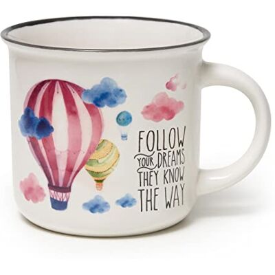LEGAMI Cup Puccino, New Bone Kina porslin, Air Ballon-tema, Ta en Break Collection, Kapacitet 350 ml, tvättbar i diskmaskin, Mikrovågsugn (CUP0042) LEGAMI Cup Puccino, New Bone Kina porslin, Air Ballon-tema, Ta en Break Collection, Kapacitet 350 ml, tvättbar i diskmaskin, Mikrovågsugn (CUP0042)