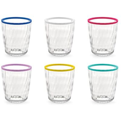 H&H , Set med 12 klara akrylglas, 43 cl med färgad kant – diskmaskinssäker (max 40 °C) H&H , Set med 12 klara akrylglas, 43 cl med färgad kant – diskmaskinssäker (max 40 °C)