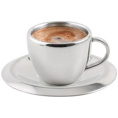 Weis Espressokopp med underlägg, rostfritt stål, silver, 1 styck (1-pack) Weis Espressokopp med underlägg, rostfritt stål, silver, 1 styck (1-pack)