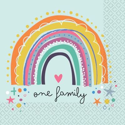 Riethmüller Servetter "One Family", 33 cm x 33 cm, 16 stycken – stora pappersservetter med ordspråk för familjefest, dop, födelsedag – bordsdekoration Riethmüller Servetter "One Family", 33 cm x 33 cm, 16 stycken – stora pappersservetter med ordspråk för familjefest, dop, födelsedag – bordsdekoration