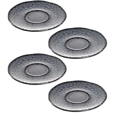 Leonardo HOME 018599 MATERA keramisk botten 11 cm antracit 4-pack, keramik Leonardo HOME 018599 MATERA keramisk botten 11 cm antracit 4-pack, keramik