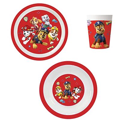 Procos DY10273866 – Paw Patrol Party Set Reusable, Tallrik, skål och mugg, återanvändbara festporslin, bordsdekoration, födelsedagsdekoration Procos DY10273866 – Paw Patrol Party Set Reusable, Tallrik, skål och mugg, återanvändbara festporslin, bordsdekoration, födelsedagsdekoration