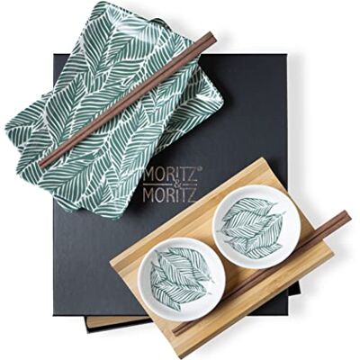 Moritz & Moritz 8 delar Sushi Porslinsset för 2 personer – sushi serveringsset med 2 x sushitallrikar, dip-skålar och pinnar Moritz & Moritz 8 delar Sushi Porslinsset för 2 personer – sushi serveringsset med 2 x sushitallrikar, dip-skålar och pinnar