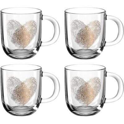 Leonardo HOME 046449 EMOZIONE kopp 400 ml flerfärgad fingeravtryck 4-set, glas, klar Leonardo HOME 046449 EMOZIONE kopp 400 ml flerfärgad fingeravtryck 4-set, glas, klar