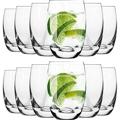 KIAPPO Glasögonset 360 ml – 12 stycken glas – elite vattenglas – för vatten och kalla drycker – missfärgningsskydd kristallglas fatform – diskmaskinssäker KIAPPO Glasögonset 360 ml – 12 stycken glas – elite vattenglas – för vatten och kalla drycker – missfärgningsskydd kristallglas fatform – diskmaskinssäker