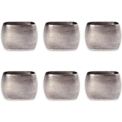 DII Set med blandade servettring, mässing, silvertexturerad fyrkantig, en storlek DII Set med blandade servettring, mässing, silvertexturerad fyrkantig, en storlek