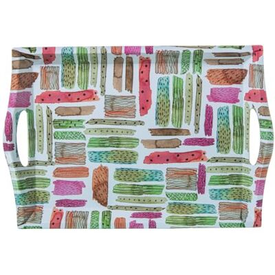 DRW Rektangulär bricka med handtag i melamin med motiv 31 x 44 x 5,2 cm DRW Rektangulär bricka med handtag i melamin med motiv 31 x 44 x 5,2 cm