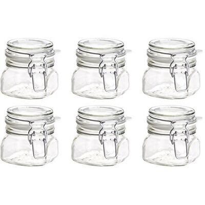 MÄSER Domestic Gothika Series konserveringsburkar set med 6 90 ml hållbara och lättanvända, glas, transparent, 30 cl MÄSER Domestic Gothika Series konserveringsburkar set med 6 90 ml hållbara och lättanvända, glas, transparent, 30 cl