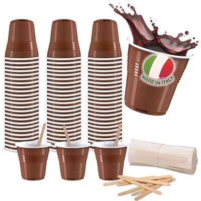 COFFISANO Kit 150 Kaffekoppar + 150 skopor, skopelset 90 mm engångsbruk i björkträ och glas 80 ml, för espressorestauranger, kontor, sovsal, bar (150 + 150) COFFISANO Kit 150 Kaffekoppar + 150 skopor, skopelset 90 mm engångsbruk i björkträ och glas 80 ml, för espressorestauranger, kontor, sovsal, bar (150 + 150)