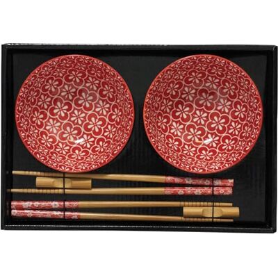 JADE TEMPLE porslin skålar set röd, 1 set JADE TEMPLE porslin skålar set röd, 1 set