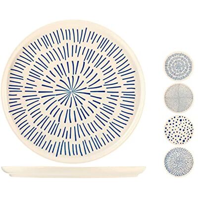 H&H Atlas Flat Stoneware, Blandade dekorer, Blå och Vit, 28cm H&H Atlas Flat Stoneware, Blandade dekorer, Blå och Vit, 28cm