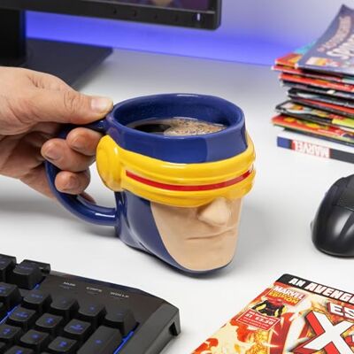 Paladone X-Men Cylcops Heat Change Combat Visir mugg, officiellt licensierad Marvel 550 ml keramisk kaffekopp, överdimensionerad för te, varm choklad och mer, superhjälte-gåvor Paladone X-Men Cylcops Heat Change Combat Visir mugg, officiellt licensierad Marvel 550 ml keramisk kaffekopp, överdimensionerad för te, varm choklad och mer, superhjälte-gåvor