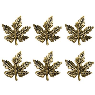 DII Dekorativ servettringsset, mässing, guld lönnlöv, 5,7 cm diameter DII Dekorativ servettringsset, mässing, guld lönnlöv, 5,7 cm diameter