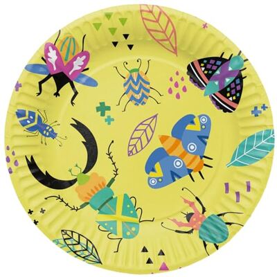 Folat 62801 barns födelsedagskalas dekoration skogsdjur tallrik buzzing insekter – 23 cm – 8 stycken party porslin papper, gul Folat 62801 barns födelsedagskalas dekoration skogsdjur tallrik buzzing insekter – 23 cm – 8 stycken party porslin papper, gul