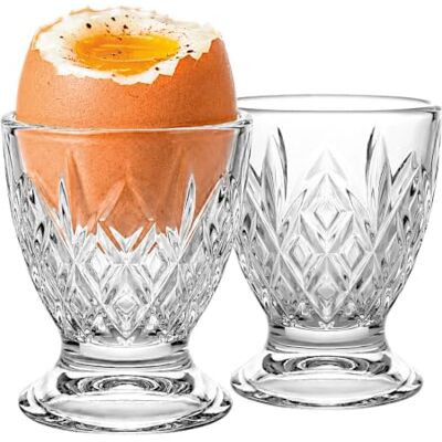 Glasmark KROSNO 1992 äggkopp glas set om 12 med reliefdesign Ägghållare med kristallslipad look, europeiskt glas, stabil fot, diskmaskinssäker, för brunch, påsk och buffé Glasmark KROSNO 1992 äggkopp glas set om 12 med reliefdesign Ägghållare med kristallslipad look, europeiskt glas, stabil fot, diskmaskinssäker, för brunch, påsk och buffé