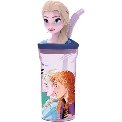 ALMACENESADAN , 4909; 3D-figur glas med Disney Frozen återanvändbara vass; kapacitet 360 ml; återanvändbar produkt; BPA-fri. ALMACENESADAN , 4909; 3D-figur glas med Disney Frozen återanvändbara vass; kapacitet 360 ml; återanvändbar produkt; BPA-fri.