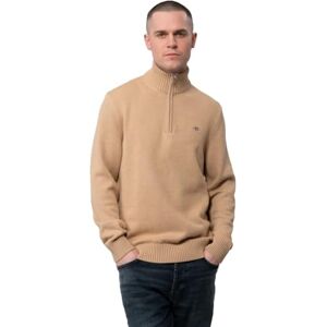 GANT Casual bomull halv dragkedja, Khaki Mel, XXL GANT Casual bomull halv dragkedja, Khaki Mel, XXL