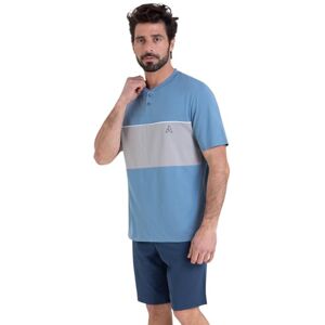 Athena Chic, kort krage pyjamas, natt herr, Himmel/grå/bläck, S Athena Chic, kort krage pyjamas, natt herr, Himmel/grå/bläck, S