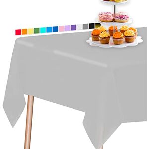 PartyWoo Grå bordsduk, 137 x 258 cm rektangulär festbordsduk, plastbordsduk för 15 till 21 cm bord, plastbordsskydd, vattentät bordsduk för fest, födelsedag, bröllop (1 pack) PartyWoo Grå bordsduk, 137 x 258 cm rektangulär festbordsduk, plastbordsduk för 15 till 21 cm bord, plastbordsskydd, vattentät bordsduk för fest, födelsedag, bröllop (1 pack)