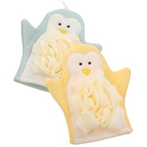 Housoutil 2St Cartoon Bath Gloves Bath Puppet Pouf Bath Hand Puppet Bath Wash Bad Supple Bath Handduk Tvätt Mitt Grooming Glove Scrubbing Glove Cushion Cell Plant Fibrers Barn