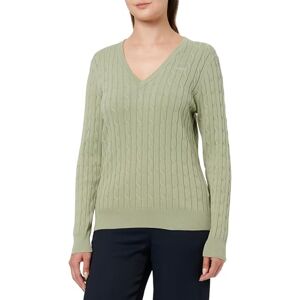 GANT Stretch bomull kabel V-hals, Faded Sage, XL GANT Stretch bomull kabel V-hals, Faded Sage, XL