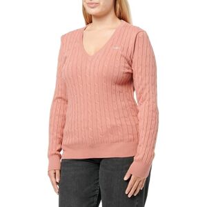 GANT Stretch bomull kabel V-hals, Identerad tegel, S GANT Stretch bomull kabel V-hals, Identerad tegel, S