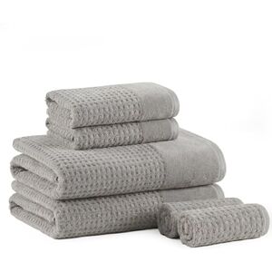 Madison Park Spa våffla 100% bomull lyxigt handduksset, premiumtextur våffelväv, mycket absorberande, snabbtorkande, hotell- och spa-kvalitet tvättkläder för badrum, blandade storlekar, grå 6 delar Madison Park Spa våffla 100% bomull lyxigt handduksset, premiumtextur våffelväv, mycket absorberande, snabbtorkande, hotell- och spa-kvalitet tvättkläder för badrum, blandade storlekar, grå 6 delar
