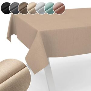 ANRO Bordsduk Mila tyg tvättbar bordsduk, jacquard teflonbelagd lättskött lotuseffekt smuts- och vattenavvisande enfärgad linneutseende 100 x 140 cm skärkant beige ANRO Bordsduk Mila tyg tvättbar bordsduk, jacquard teflonbelagd lättskött lotuseffekt smuts- och vattenavvisande enfärgad linneutseende 100 x 140 cm skärkant beige